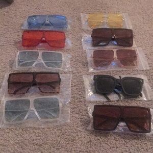 Women big frame stylish sunglasses with colorful lenses